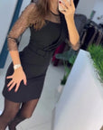 Mesh Hot Rhinestone Slim Fit Hip-Hugging Dress